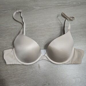 Victoria's Secret Biofit Demi Uplift Bra  Padded Push-up Underwire 36A Vtg Nude